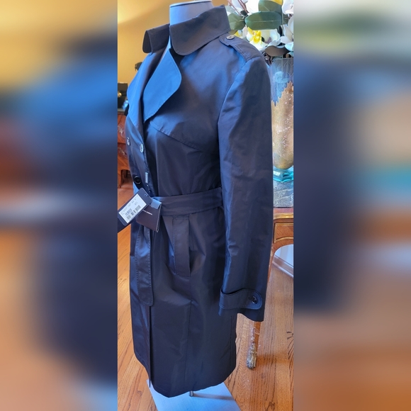 NWT DOLCE & GABBANA BLACK BELTED DOUBLE BREASTED TRENCH COAT 46 10 - Picture 2 of 12
